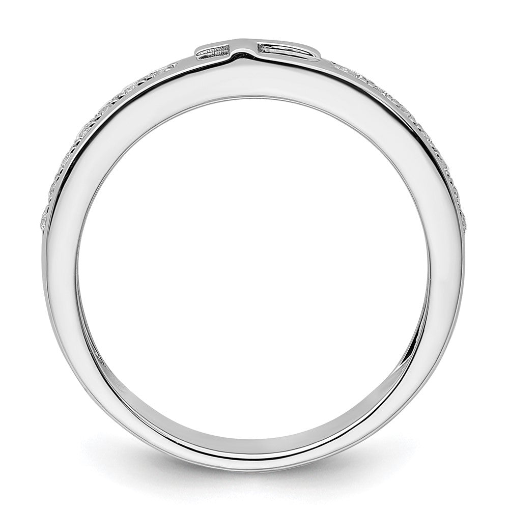 14k White Gold 1/4 Ct. Lab Grown Diamond VS/SI+ G+ Men's Cross Band Ring