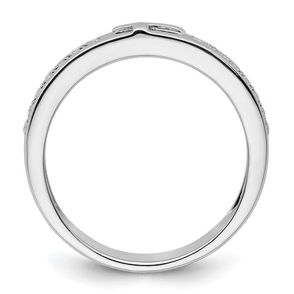 14k White Gold 1/4 Ct. Lab Grown Diamond VS/SI+ G+ Men's Cross Band Ring