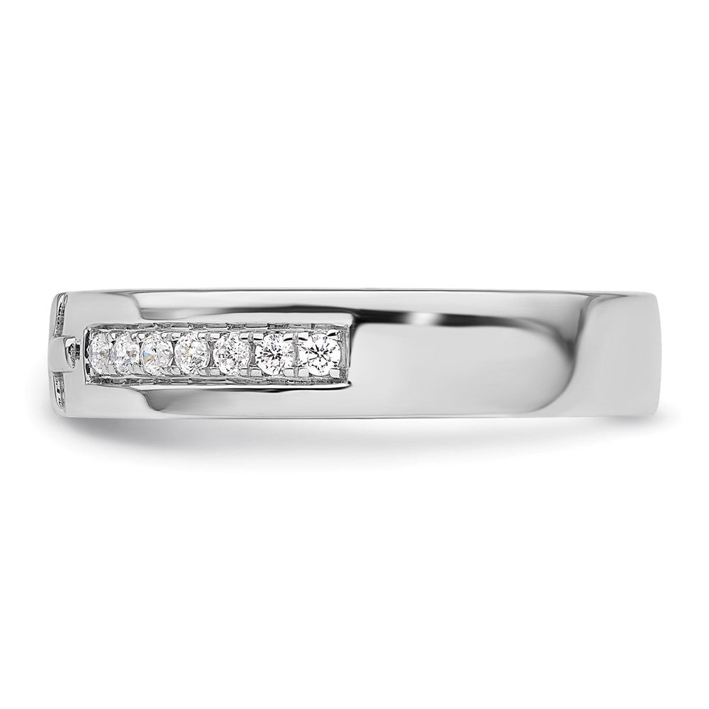 14k White Gold 1/4 Ct. Lab Grown Diamond VS/SI+ G+ Men's Cross Band Ring