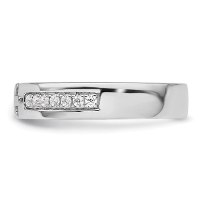 14k White Gold 1/4 Ct. Lab Grown Diamond VS/SI+ G+ Men's Cross Band Ring