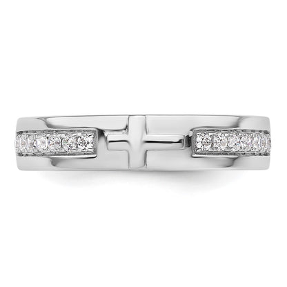 14k White Gold 1/4 Ct. Lab Grown Diamond VS/SI+ G+ Men's Cross Band Ring