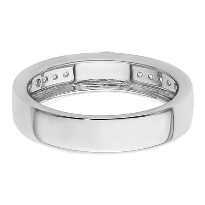 14k White Gold 1/4 Ct. Lab Grown Diamond VS/SI+ G+ Men's Cross Band Ring