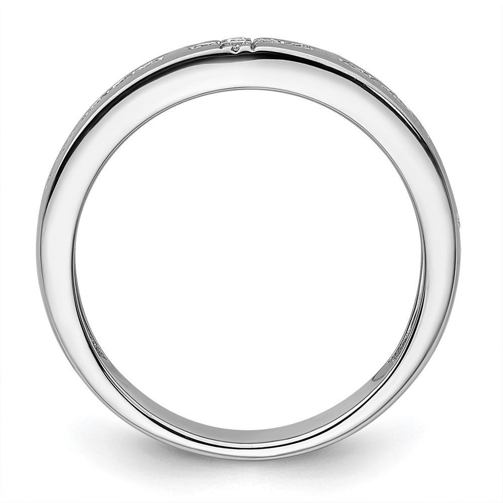 14k White Gold 1/5 Ct. Lab Grown Diamond VS/SI+ G+ Cross Band Ring