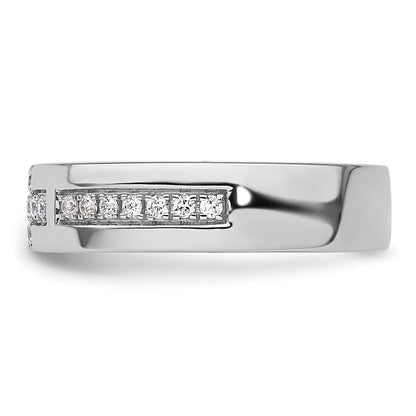 14k White Gold 1/5 Ct. Lab Grown Diamond VS/SI+ G+ Cross Band Ring
