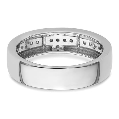 14k White Gold 1/5 Ct. Lab Grown Diamond VS/SI+ G+ Cross Band Ring