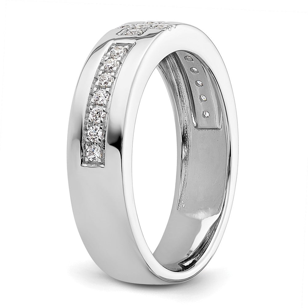 14k White Gold 1/5 Ct. Lab Grown Diamond VS/SI+ G+ Cross Band Ring