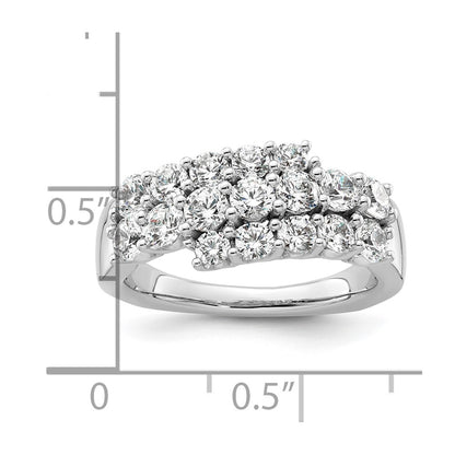 14K White Gold Lab Grown Diamond VS/SI+ G+ Triple Band Ring