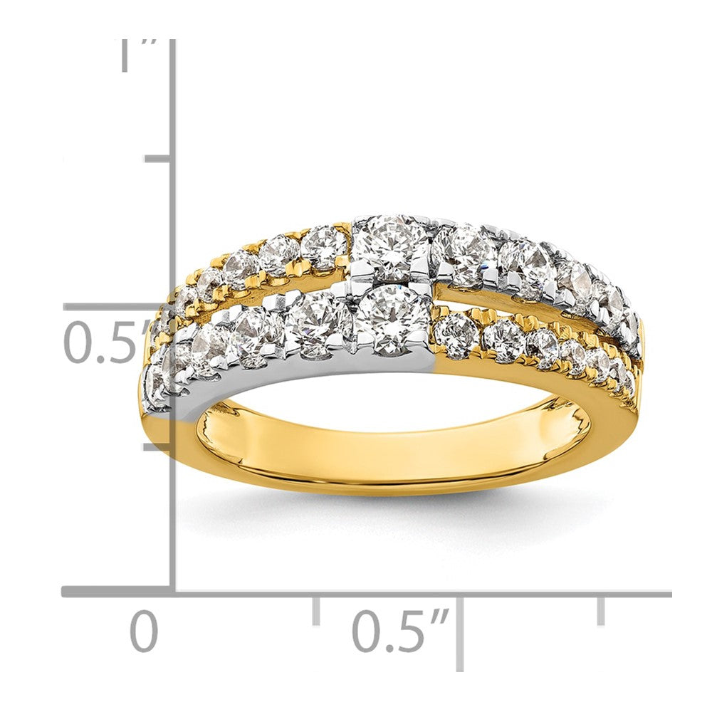 14k Two-tone Two Tone 1 1/4 Ct. Lab Grown Diamond VS/SI+ G+ Double Row Band Ring