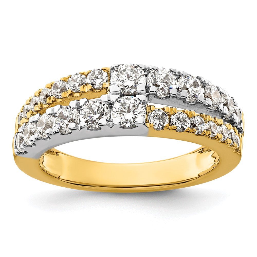 14k Two-tone Two Tone 1 1/4 Ct. Lab Grown Diamond VS/SI+ G+ Double Row Band Ring