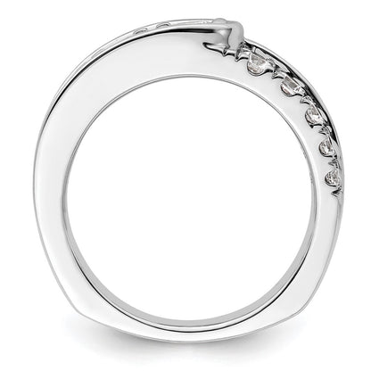 14K White Gold Lab Grown Diamond Vs/Si+ G+ Complete Fancy Band (Size 7 Only)