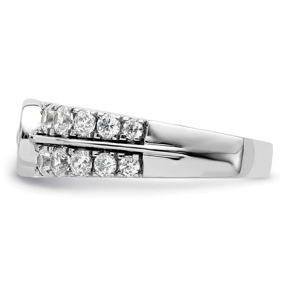 14K White Gold Lab Grown Diamond Vs/Si+ G+ Complete Fancy Band (Size 7 Only)