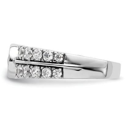 14K White Gold Lab Grown Diamond Vs/Si+ G+ Complete Fancy Band (Size 7 Only)