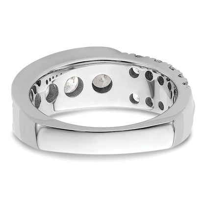 14K White Gold Lab Grown Diamond Vs/Si+ G+ Complete Fancy Band (Size 7 Only)