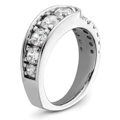 14K White Gold Lab Grown Diamond Vs/Si+ G+ Complete Fancy Band (Size 7 Only)