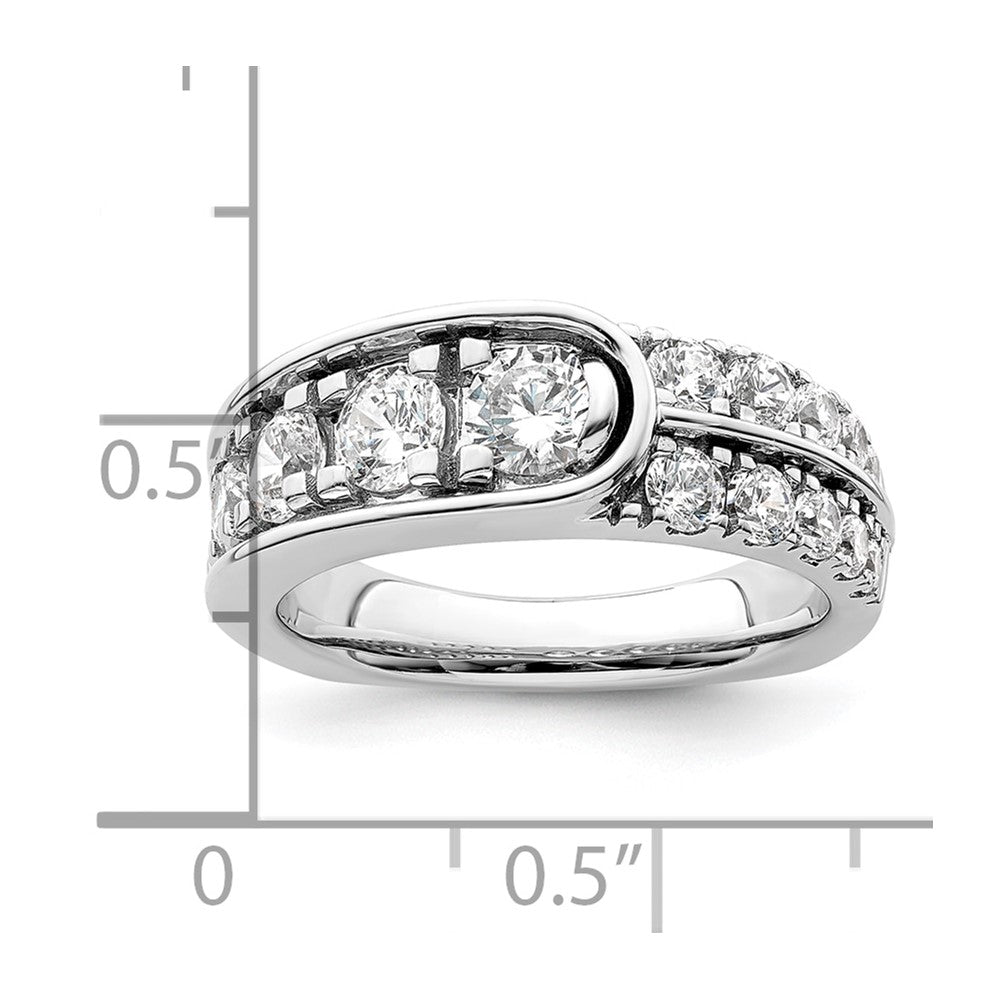14K White Gold Lab Grown Diamond Vs/Si+ G+ Complete Fancy Band (Size 7 Only)