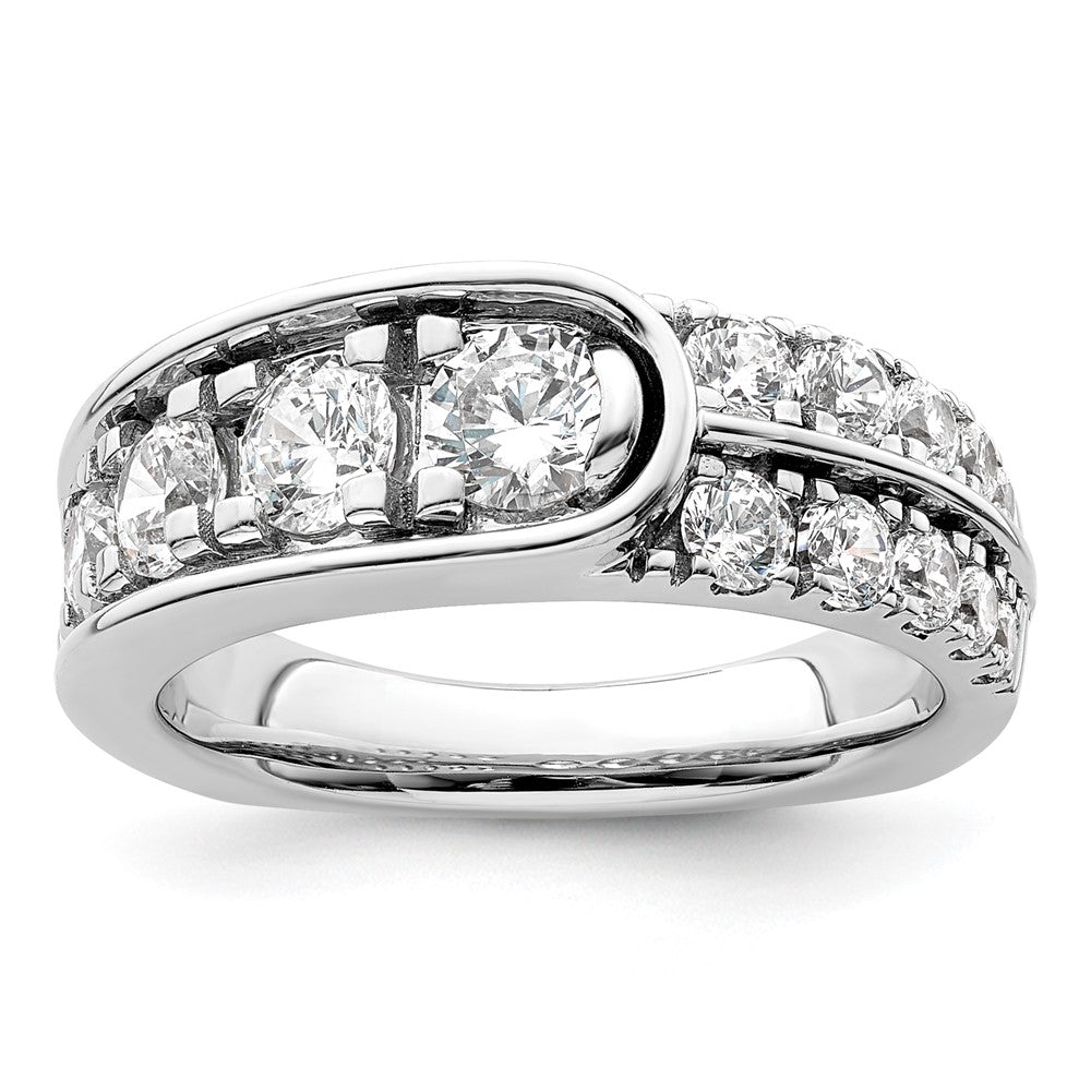14K White Gold Lab Grown Diamond Vs/Si+ G+ Complete Fancy Band (Size 7 Only)