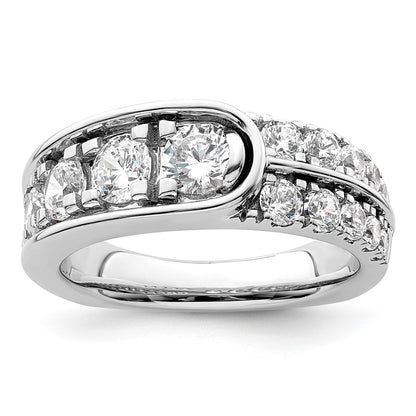 14K White Gold Lab Grown Diamond Vs/Si+ G+ Complete Fancy Band (Size 7 Only)