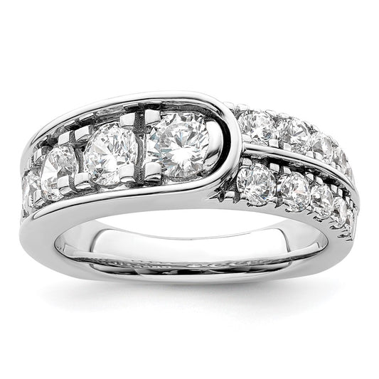 14K White Gold Lab Grown Diamond Vs/Si+ G+ Complete Fancy Band (Size 7 Only)
