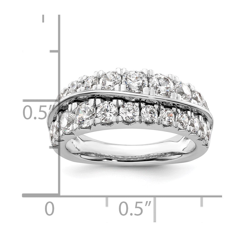 14K White Gold Lab Grown Diamond VS/SI+ G+ Wave Double Band Ring
