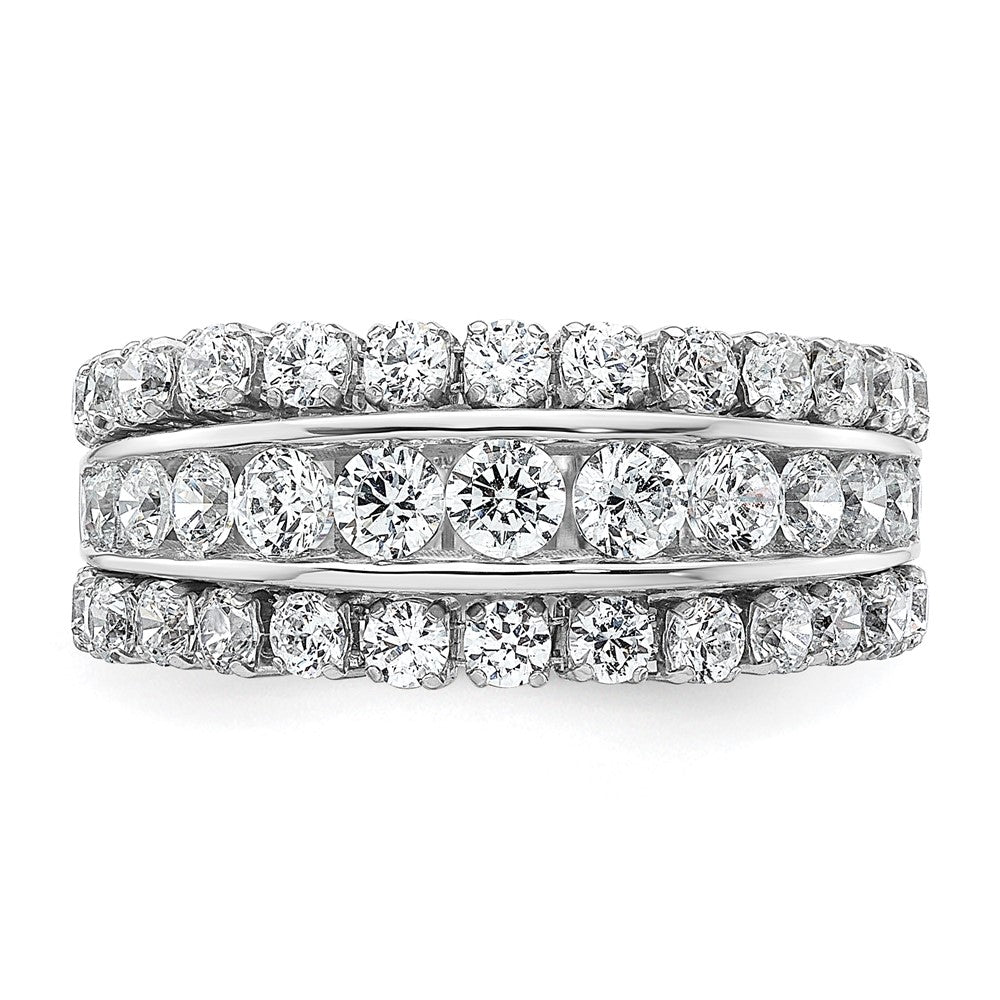 14K White Gold Lab Grown Diamond VS/SI+ G+ Triple Band Ring