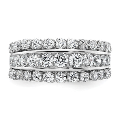 14K White Gold Lab Grown Diamond VS/SI+ G+ Triple Band Ring