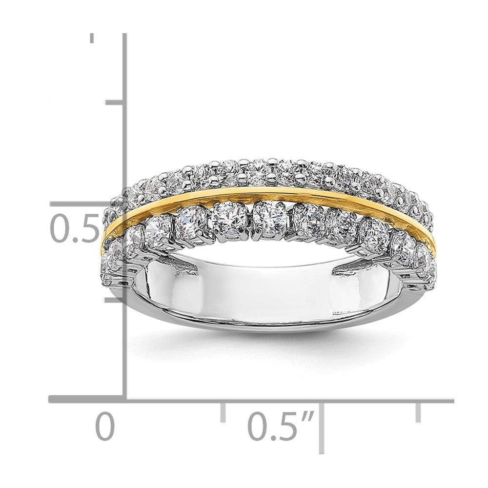 14k Two-tone Two Tone 1 Ct. Lab Grown Diamond VS/SI+ G+ Double Row Fashion Band Ring