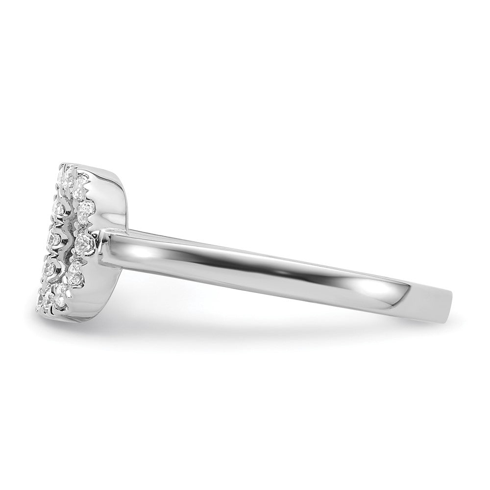 14k White Gold 1/5 Ct. Lab Grown Diamond VS/SI+ G+ Initial D Adjustable Ring