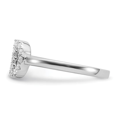 14k White Gold 1/5 Ct. Lab Grown Diamond VS/SI+ G+ Initial D Adjustable Ring