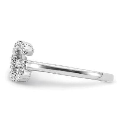 14k White Gold 1/5 Ct. Lab Grown Diamond VS/SI+ G+ Initial G Adjustable Ring
