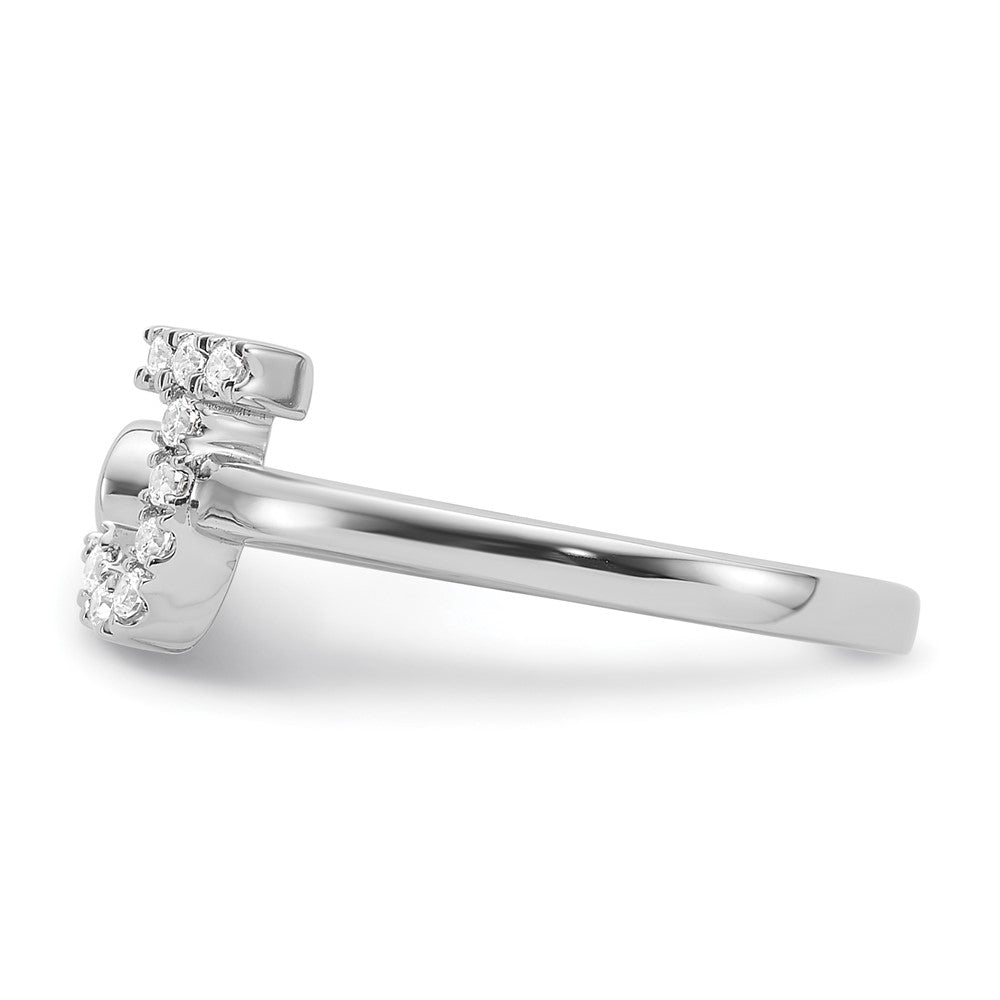 14k White Gold 1/6 Ct. Lab Grown Diamond VS/SI+ G+ Initial J Adjustable Ring