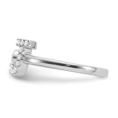 14k White Gold 1/6 Ct. Lab Grown Diamond VS/SI+ G+ Initial J Adjustable Ring