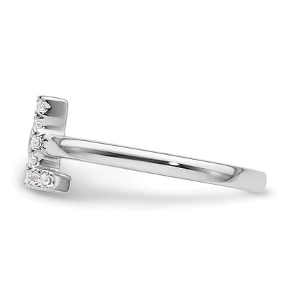 14k White Gold 1/8 Ct. Lab Grown Diamond VS/SI+ G+ Initial L Adjustable Ring