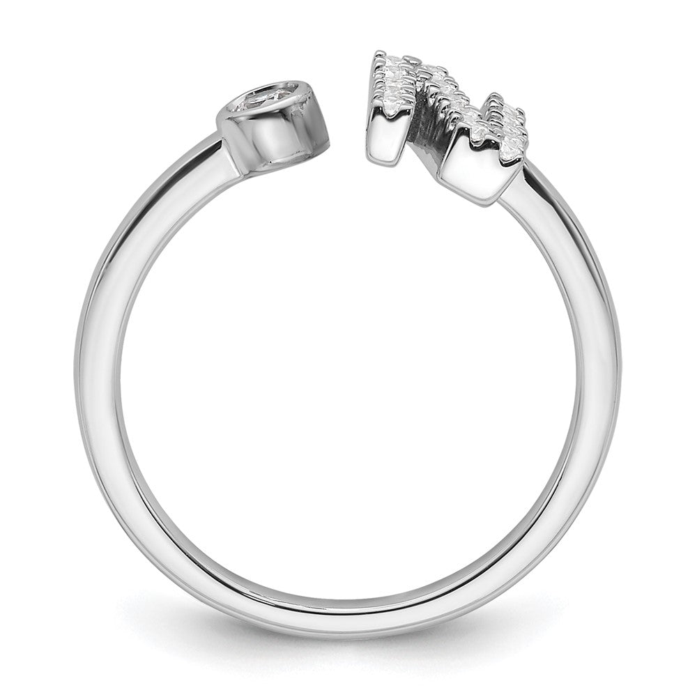 14k White Gold 1/5 Ct. Lab Grown Diamond VS/SI+ G+ Initial N Adjustable Ring