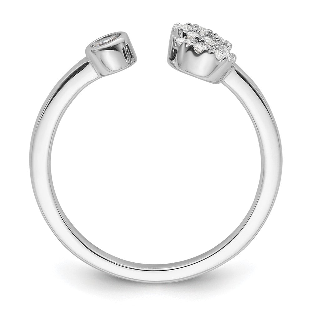 14k White Gold 1/6 Ct. Lab Grown Diamond VS/SI+ G+ Initial S Adjustable Ring