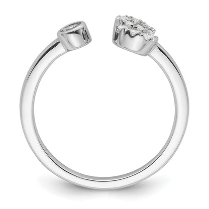 14k White Gold 1/6 Ct. Lab Grown Diamond VS/SI+ G+ Initial S Adjustable Ring