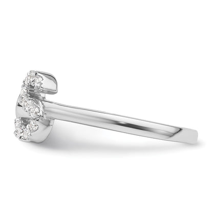 14k White Gold 1/6 Ct. Lab Grown Diamond VS/SI+ G+ Initial S Adjustable Ring