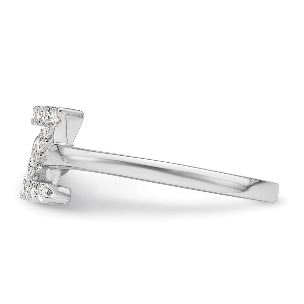 14k White Gold 1/5 Ct. Lab Grown Diamond VS/SI+ G+ Initial Z Adjustable Ring