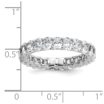 14k White Gold 14KW Oval Lab Grown Diamond VS/SI+ G+ Eternity Band Ring