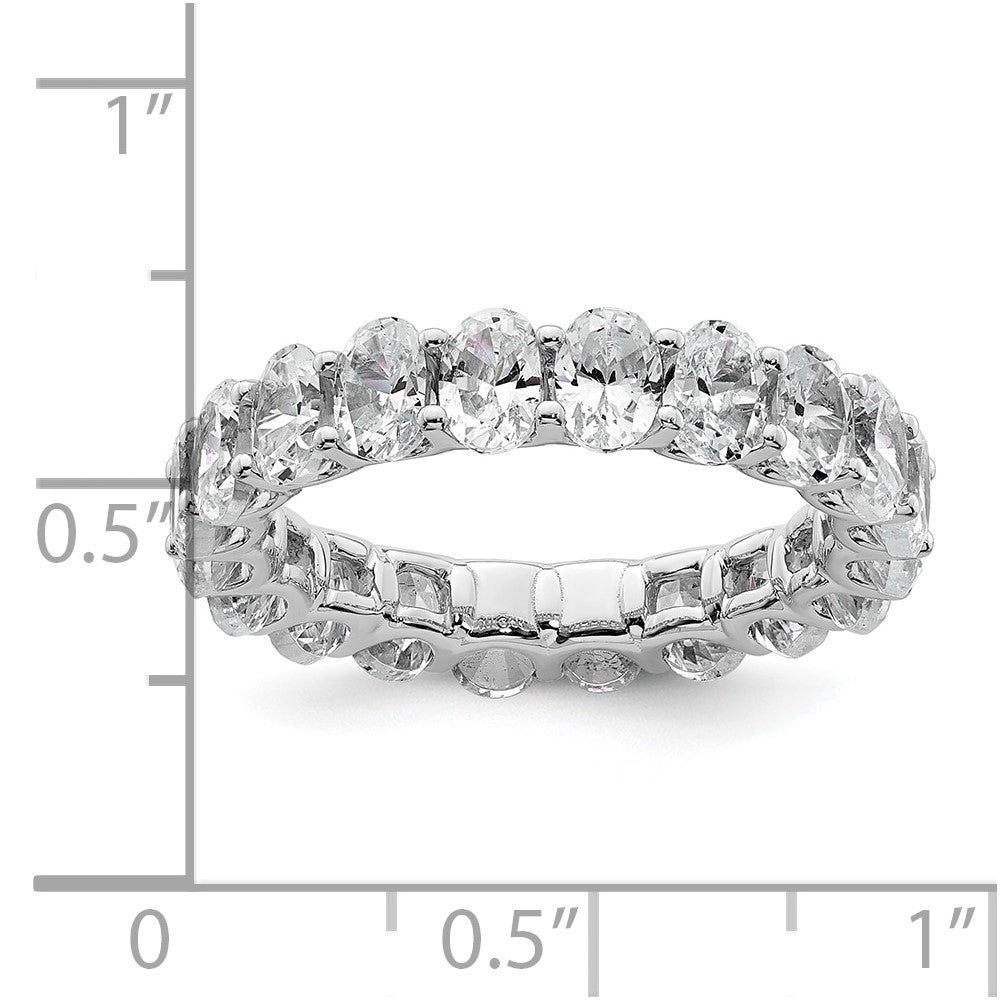 14k White Gold 14KW Oval Lab Grown Diamond VS/SI+ G+ Eternity Band Ring