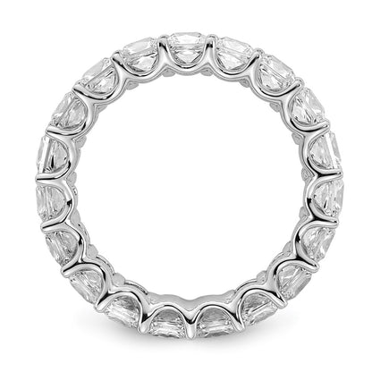 14K White Gold 5 Carat Lab Grown Diamond Vs/Si+ G+ Princess Complete Prong Set Size 4 Eternity Band