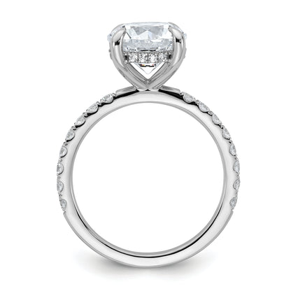 14k White Gold 3 1/2 Ct. Lab Grown Diamond VS/SI+ G+ Flair Round Engagement Ring