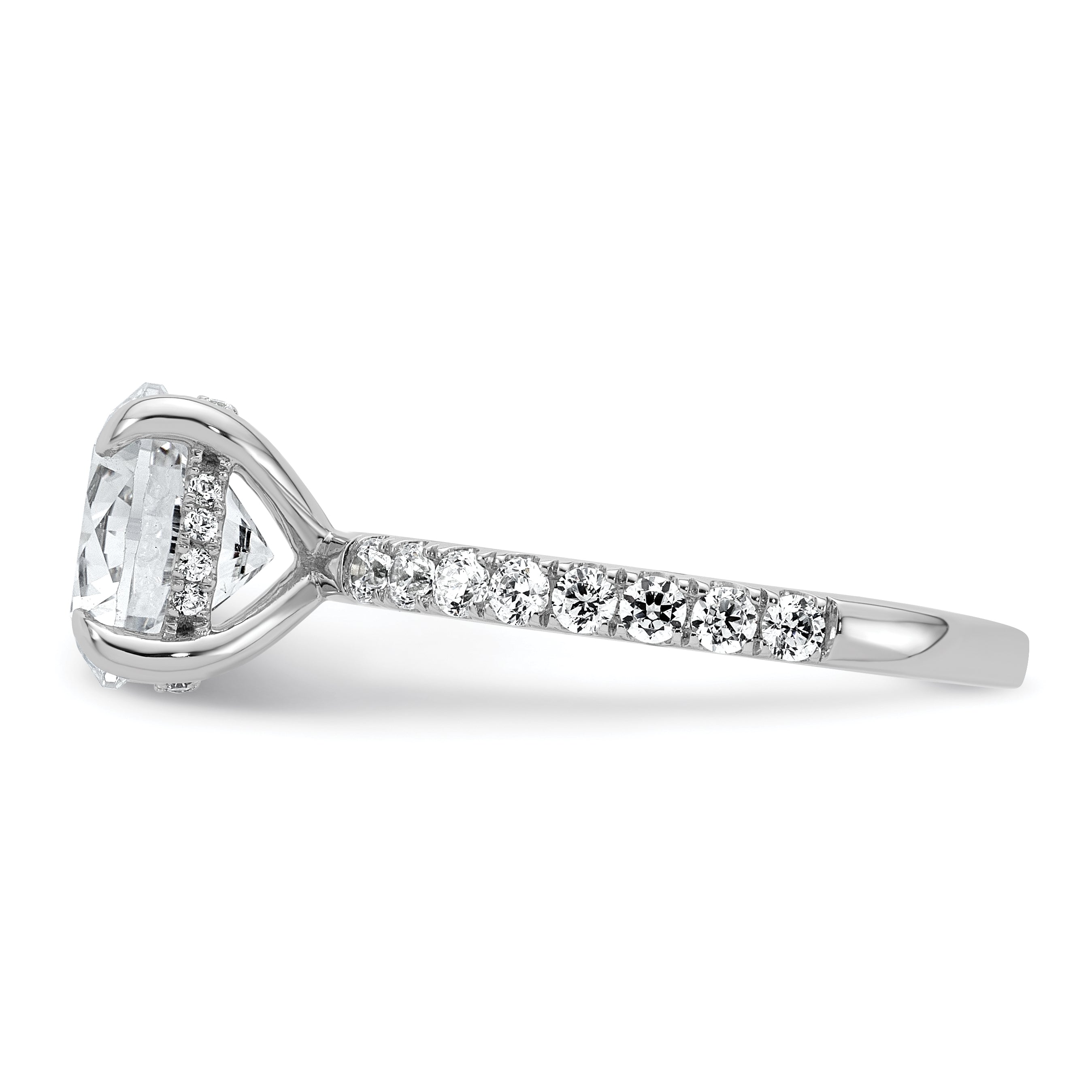 14k White Gold 3 1/2 Ct. Lab Grown Diamond VS/SI+ G+ Flair Round Engagement Ring