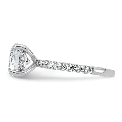 14k White Gold 3 1/2 Ct. Lab Grown Diamond VS/SI+ G+ Flair Round Engagement Ring