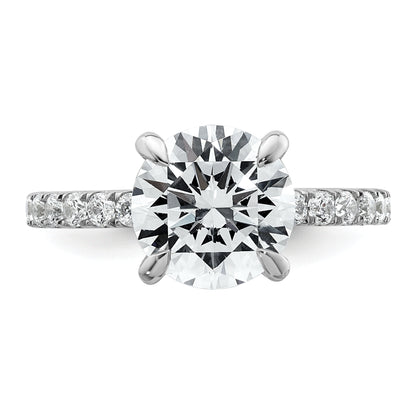 14k White Gold 3 1/2 Ct. Lab Grown Diamond VS/SI+ G+ Flair Round Engagement Ring