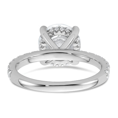 14k White Gold 3 1/2 Ct. Lab Grown Diamond VS/SI+ G+ Flair Round Engagement Ring
