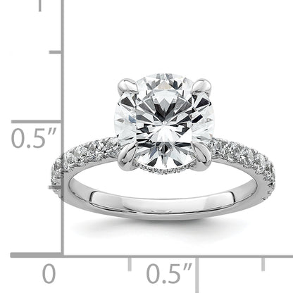 14k White Gold 3 1/2 Ct. Lab Grown Diamond VS/SI+ G+ Flair Round Engagement Ring