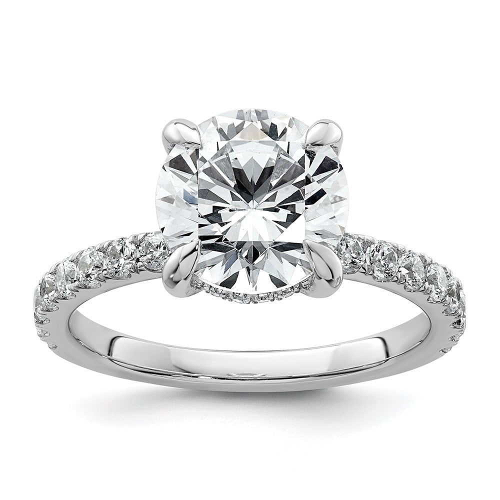 14k White Gold 3 1/2 Ct. Lab Grown Diamond VS/SI+ G+ Flair Round Engagement Ring