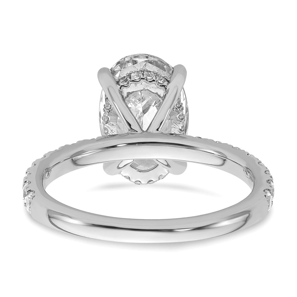 14k White Gold 3 1/2 Ct. Lab Grown Diamond VS/SI+ G+ Flair Oval Engagement Ring