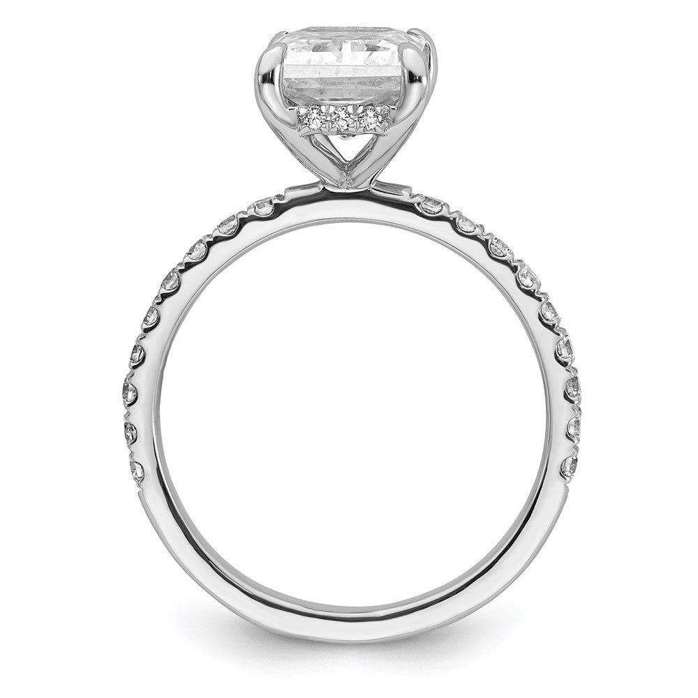 14k White Gold 1/10 Ct. Lab Grown Diamond VS/SI+ G+ 3 Ct. center Flair Round Engagement Ring