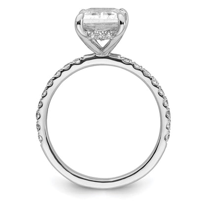 14k White Gold 1/10 Ct. Lab Grown Diamond VS/SI+ G+ 3 Ct. center Flair Round Semi Mount Engagement Ring